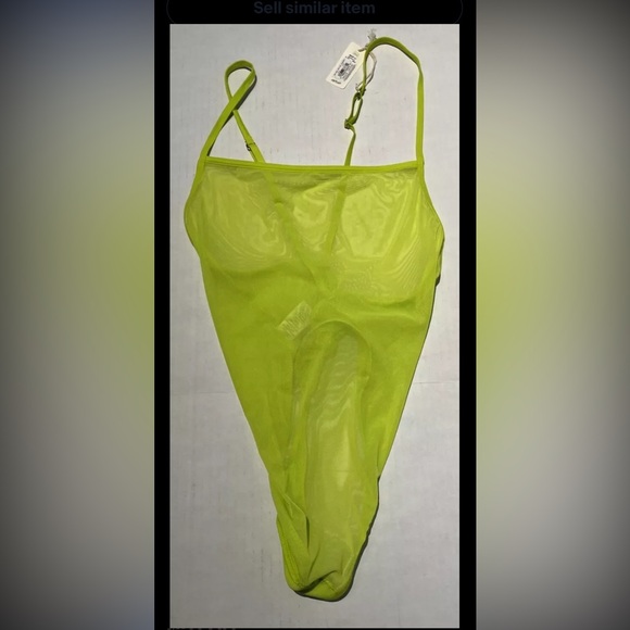 Smoothez By Aerie Mesh Body Suit Lime Slush Size Small - Picture 2 of 5